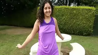 A nude Indian girl gets fuck on the lawn